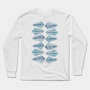 Watercolor pine trees - dark teal Long Sleeve T-Shirt